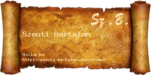 Szenti Bertalan névjegykártya